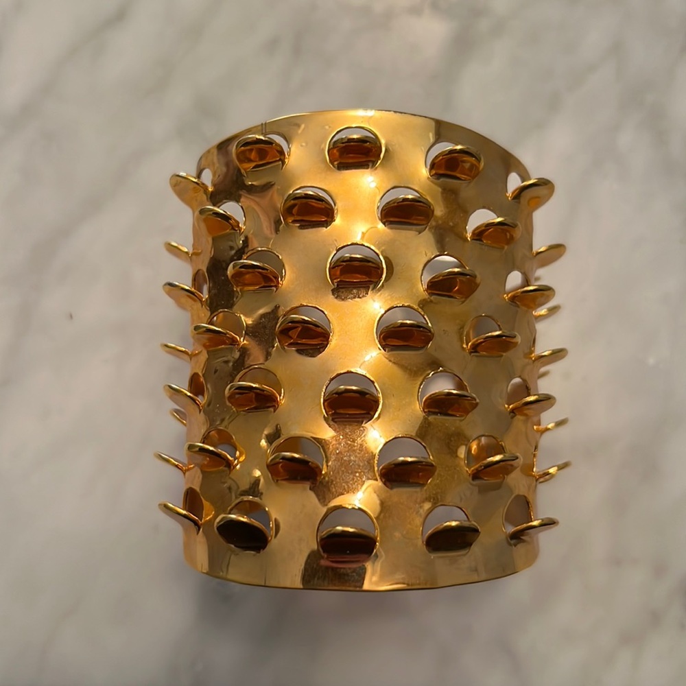 Alexis Bittar Yellow Gold Grater Cuff